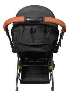 1 套黑色/棕色 PU 皮革婴儿车车把套，可拆卸防滑保护手柄，防流口水/防咬，可清洗且耐用，通用（包含 2 个 5.9 英寸 * 3.9 英寸套） - 彩色 - 查看 2