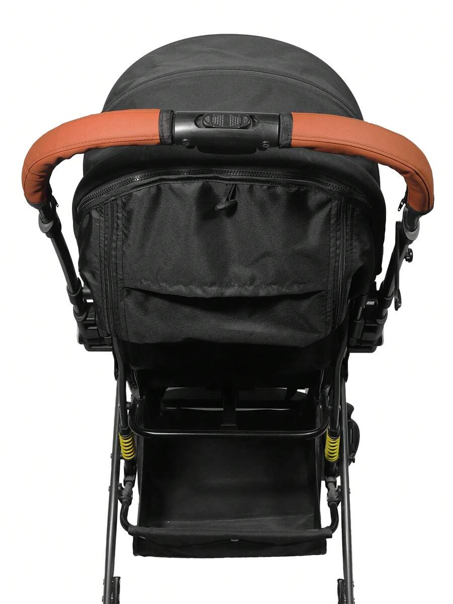 1 套黑色/棕色 PU 皮革婴儿车车把套，可拆卸防滑保护手柄，防流口水/防咬，可清洗且耐用，通用（包含 2 个 5.9 英寸 * 3.9 英寸套）