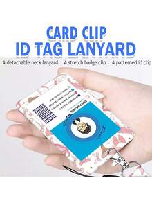 Retractable ID Holder With Inspirational Quote ID Badge Lanyard With ID Card Holder Clip, Suitable For Office, Doctor, Nurse, Teacher, Student And Various Professionals Detachable Retractable Pink ID Card Reel Vertical Card Protector Sleeve - Multicolor - View 4