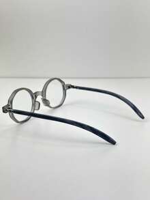 [Betsy]Oak Breeze–Retro Octagonal Eyeglasses, Engraved Wood Temple, Unisex, Lightweight - Misty Gray - Ver 3