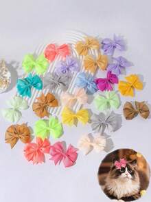 5/20/40个宠物马卡龙蝴蝶结发夹 - 可爱宠物的甜蜜必备单品。柔软有弹性的发夹设计，不会损伤毛发。多种马卡龙色可选。甜美的蝴蝶结造型，非常适合拍照和打卡。非常适合猫咪/小狗日常佩戴或派对造型。