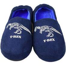 TendenciaPantuflas cálidas para niños grandes con espuma viscoelástica suave para interiores, antideslizantes, lindas pantuflas de dinosaurioCalidad premium - Azul Oscuro - Ver 6