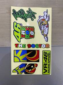 Calcomanías Stickers Pegatinas Calcas Reflejante Para Casco Moto Top Case Maleta Rígida Carro Automóvil  Valentinoo Rossi  46 vr - A - Ver 3