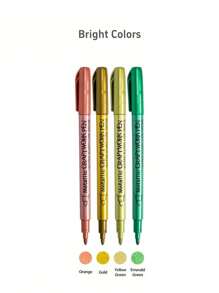 1/3/6/12pcs Metallic Pens - Gold, Silver And Copper Colors, Suitable For Crafts, Signing And Art Projects, Permanent Marker,Back To School