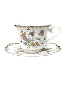 1 Set de taza y platillo con borde dorado y estilo floral europeo vintage. Con elementos estéticos clásicos europeos, estilo vintage, decoración de borde dorado, diseño exquisito y noble. Artesanía de cerámica con decoración de patrones florales vívidos y colores vibrantes que no se desvanecen. Vajilla de alta calidad perfecta para el té de la tarde. Agarre cómodo, tamaño de taza adecuado. Excelente regalo para amigos, familiares, cumpleaños, fiestas.