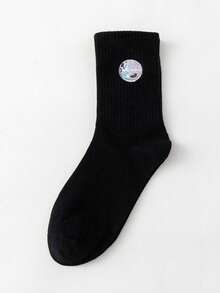 6 par damskich, personalizowanych skarpetek na jesień/zimę, z nadrukiem krowy, gwiazdą, haftem w paski zebry, długość do połowy łydki