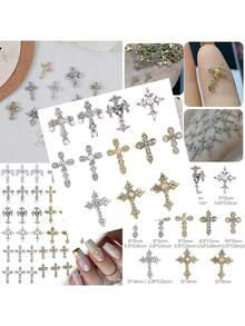 36 件 [哥特十字美甲宝石] 36 件 3D 合金朋克十字美甲饰品 - 十字金属水钻美甲饰品 美甲饰品 美甲钻 水钻 - DIY 美甲装饰 美甲用品 美甲 - 彩色 - 查看 8