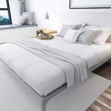 Weiches Bettlaken aus gebürsteter Mikrofaser, Bettwäsche in Premiumqualität, atmungsaktives, hypoallergenes Bettlaken, Einzel-, Doppel-, Full-, Queen- und Kingsize-Bett, Größe 90 cm, 105 cm, 135 cm, 150 cm, 180 cm (ohne Kissenbezug) - Weiss - Übersicht 2