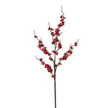 Artificial Cherry Blossom Flowers Realistic Fake Plum Blossom Floral For Home Decor - 紅色 - 查看 1