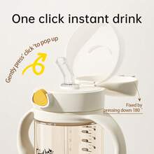 1pc Children's Direct Drinking Straw Milk Cup, PPSU Water Bottle, Suitable For 1+ Years Old, Leak-Proof, Heat-Resistant, Anti-Drop