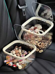 1pc/2pcs Transparent Children's Hair Accessory Storage Box, Girl's Hair Clip Headdress Headband Classification Box, Transparent Rubber Band Hair Tie Jewelry Bucket, Press-Type Elastic Lid, Easy To Use, Large-Capacity Hair Accessory Box, Multi-Functional Sundry Storage Jar, Suitable For Bathroom, Bedroom And Campus Dormitory.(Tip: There Is An Installation Video On The Homepage)