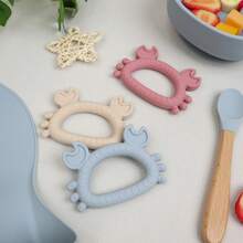 1pc Silicone Baby Teether, Crab & Rabbit Shaped Teething Toy, Thanksgiving, Halloween, Christmas Gift - Crab - View 5