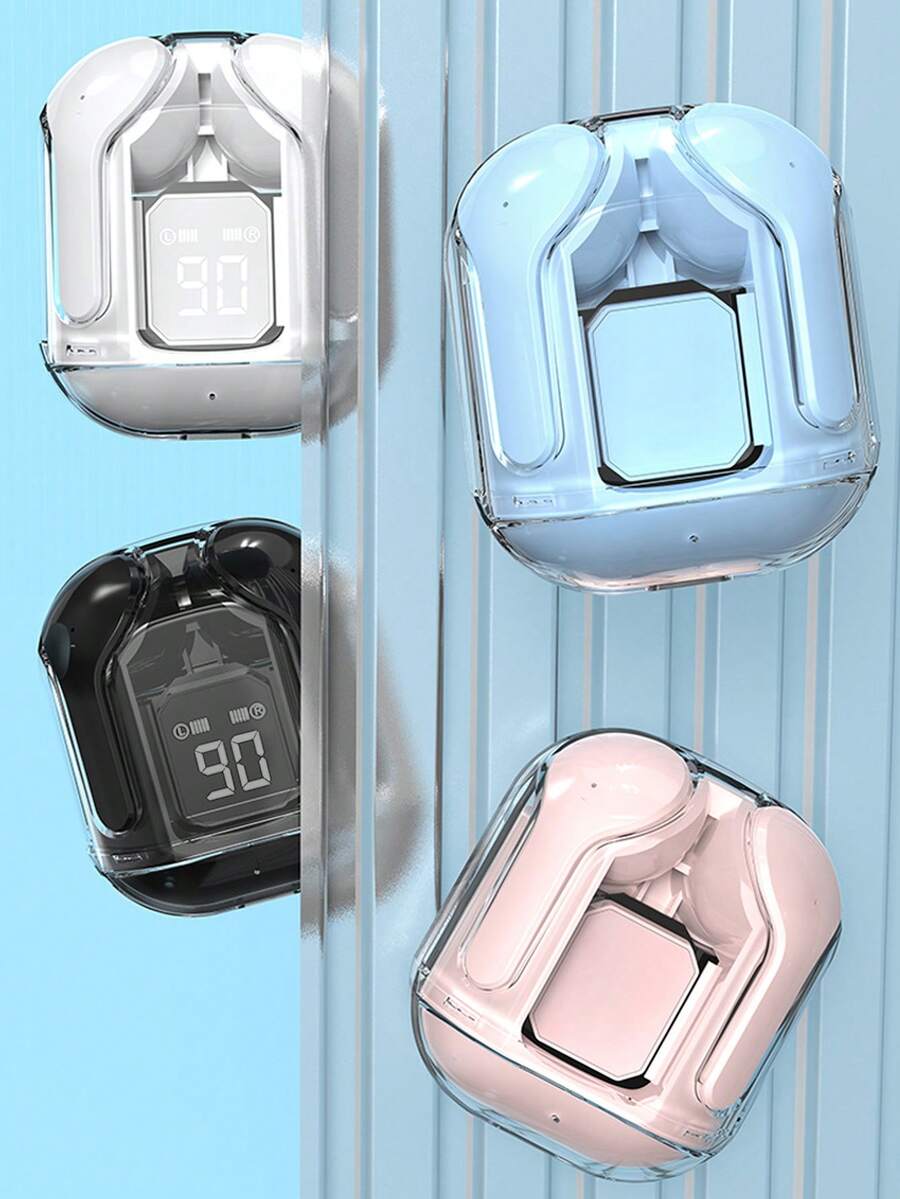 MEIYIXING 无线耳机，适用于运动、健身和户外使用，蓝牙 5.3，LED 显示屏，游戏耳机，运动耳机，高保真音效，低延迟耳机，内置高清麦克风