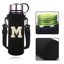 1pc 550-1500ML Sports Water Bottle Case Insulated Bag Crossbody Cup Protector Sleeve With Strap Adjustable Carrier For Mug Bottle Holder Water Bottle Holder Pouch With Letters A-Z