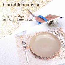 1pc 11x108 Inches Rose Gold, Thin Mesh Gold Foil Table Runner For Birthday Wedding Banquet Party Table Decoration Supplies Tablecloth Table Runner, Placemat Plate Decoration, Holiday Table Centerpiece, Christmas, New Year, DIY