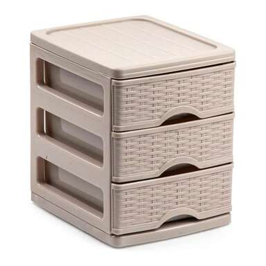 ZYLX SHOPPING – Cajonera Plástica con 3 Cajones, 17*13,5 cm, Pack 2 Unidades, Disponible en 6 Colores Diferentes