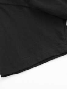 Men's Dark Aesthetic "Crow" Movie Culture T-Shirt, Retro Street Style Loose Daily, Casual Round Neck Short Sleeved - 黑色 - 查看 7