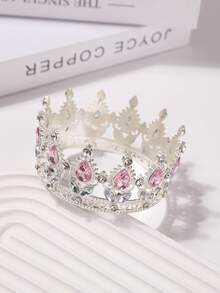 1 pieza Corona barroca de estilo europeo y americano para novia, tiara de aleación, regalo de cumpleaños de princesa, tocado, corona con vibra de reina, accesorios del Día de San Valentín