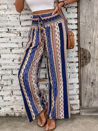 大码女式波西米亚风格休闲宽松裤