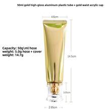 50ml Refillable Empty Aluminum-Plastic Tubes Silver Cosmetic Containers For Package Cleanser Hand Cream Cosmetic Lotion