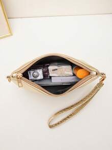 Mini Wristlet Coin Purse Shoulder Crossbody Bag For Women, New Versatile Small Unique Shoulder Crossbody Sweet Square Bag, Spring/Summer - Gold - View 5