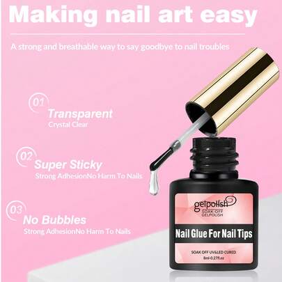 UV Curing Transparent Nail Gel, Long-Lasting Nail Gel For DIY Manicure At Home Or As A Gift For Women