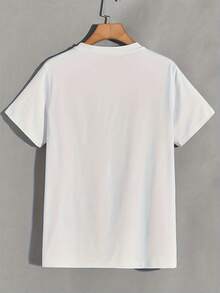 Estampado de pastel de café gourmet. Nueva. Camiseta informal de manga corta y cuello redondo para mujer, ideal para todas las estaciones. - Blanco - Ver 3
