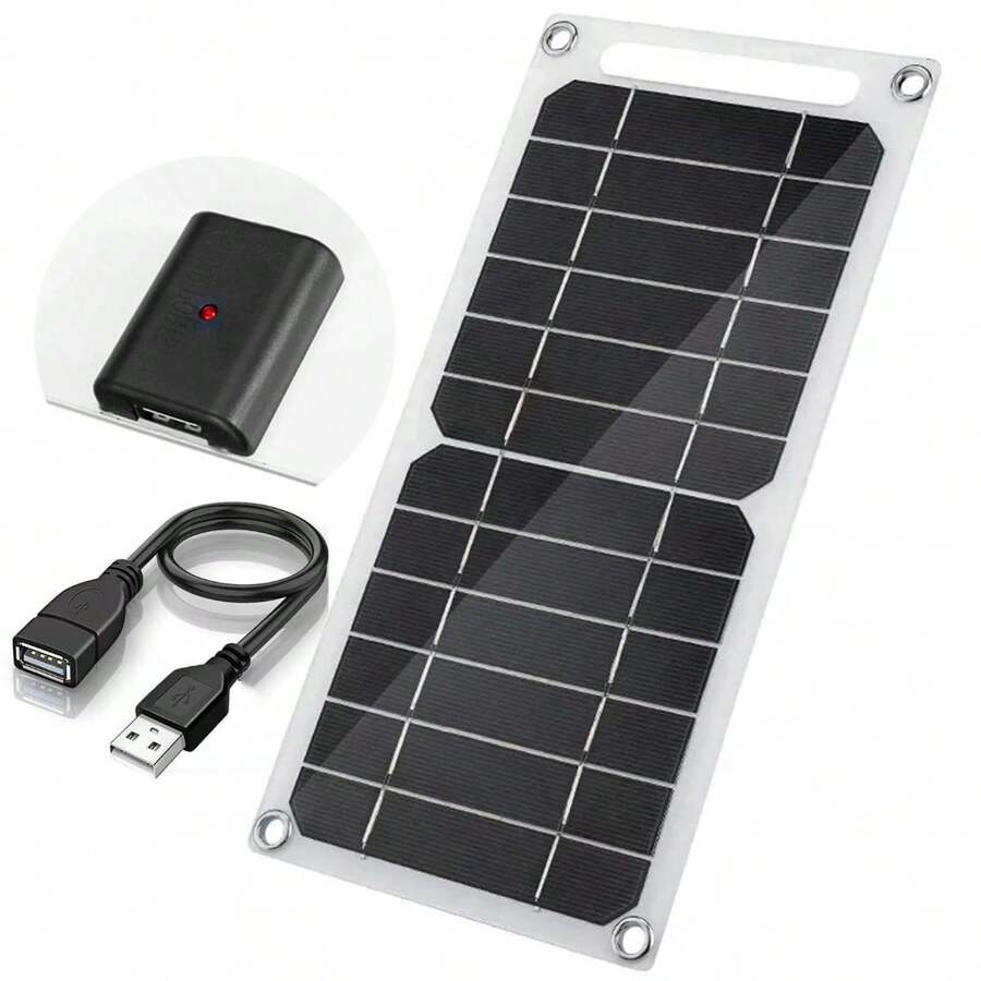 1 Durable Magnetic Solar Charging Panel, 5V USB Output, Detachable Photovoltaic Module, Stable Power Supply, Suitable For Mobile Power Bank, Mobile Phone, Outdoor Camping, Home, RV Use