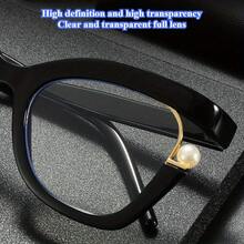 1 Piece Fashion Large Frame Unisex Glasses Personalized Colorful Cat-Eye Design Pearl Decoration Gradient Frame Metal Hinges Computer Reading Daily Vision Support Fashion Accessory For Mature Women 2026 Mother's Day Best Unique Heartfelt Sentimental Gift Surprise For Mom Mommy Mum Grandma - 彩虹色 - 查看 7