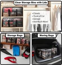 Oversized Moving Bags Or Storage Bag – Large Moving Boxes With Backpack Straps, Zippers & Handles – Heavy-Duty Packing Bags For Moving, College Dorm, Christmas Decorations, 6 Pack. - 6PCS - View 4