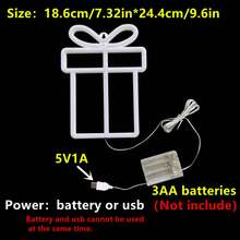 1 Stück LED Geschenkbox Neonlicht Wanddekoration, Weihnachtsthemen Elemente, Bar Szene Dekoration, Stimmungslicht, Batterie/USB betrieben, romantisches Feenlicht, geeignet für Geburtstag, Hochzeit, Kinderzimmer, Schlafzimmer Weihnachtsdekoration Weihnachtsbaum Geschenkdekoration Thanksgiving Hochzeit Heimdekoration Herbstdekoration Herbstdekoration Geburtstagsdekorationen für Geschenke Partyartikel Innen- und Außenbereich Garten Feiertags-Festival Dekoration Halloween Dekoration Wanddekoration Halloween Ornamente