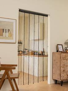 1pc Fashionable Beaded String Curtain/Door Curtain - Black - View 6
