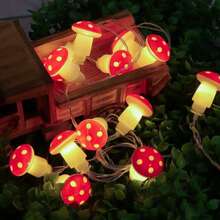 1pc LED String Light Red Mushroom-Shaped Bulbs, Plant Series Decorative Colorful Light String For Room Decoration - Warm white light - View 10