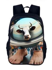 New Printed Large Capacity Backpack, Suitable For Teenagers, Essential For Back To School Season, Minimalist & Stylish Backpack, Lightweight & Relieving Printed Polyester Travel Backpack, Large Capacity Bag - Multicolor - View 13