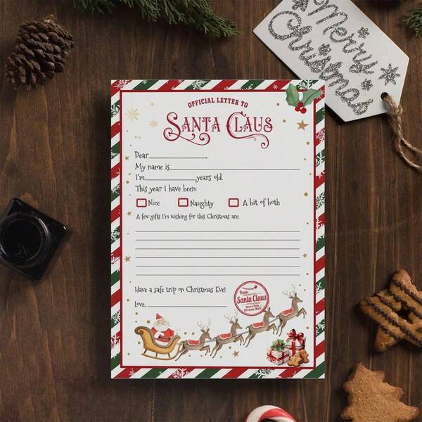 10pcs Christmas Wish List For Santa, Christmas Traditions, Christmas Activities, Santa's Wish List - Perfect Christmas Gifts, Holiday Decorations And Supplies