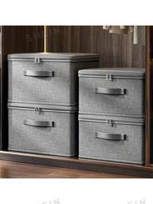 1pc Thick Fabric Foldable Storage Bag With Handle, Odorless & Breathable, Suitable For Bedroom, Closet, Clothes, Blankets, Wardrobe Organization, Also For Nursery, Dorm, Tool Room, Towel Storage