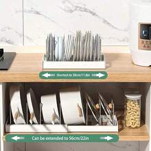 One Piece Kitchen Cookware Storage Rack, Including A Pot Lid Holder, A Tableware Draining Rack, And A Cookware Storage Rack. Expandable Pans Organizer Rack 7 Adjustable Compartments Dish Storage Rack Pot Lid Organizer Pots Holder Kitchen Utensils Rack. It Can Be Placed On The Countertop Or In The Drawer, Saving Space And Being Multi-Functional - Multicolor - View 3