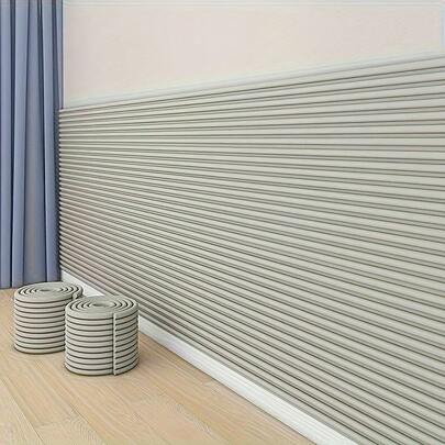 1pc Upgraded Corner Guard - Thicker Self-Adhesive Corner Protector, 78.77 Inch X 3.94 Inch, Removable Soft Edge Protective Strips With Modern Minimalist Striped Design, DIY Trimming For Living Room, Dining Table, Bedside Cabinet, Corridor, Wall Corner Protection