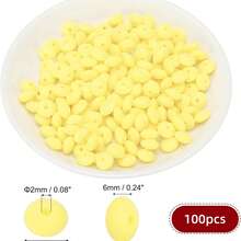 100Pcs Silicone Lentil Beads, 12mm Silicone Beads For Keychain Making Bulk Silicone Abacus Beads For Necklace Bracelet Making And Space Silicone Beads For Pens