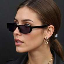 1PC Y2K Small Frame  Glasses For Summer Commuting Scenes, Small Face, Suitable For Young Girls, Going Out For Fun, Daily Wear Glasses - 黑色 - 查看 2