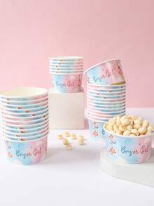 10pcs 8oz Blue & Pink Bear Gender Reveal Party Disposable Paper Bowls, Blue & Pink Balloon Bear Design, Suitable For Baby Shower Theme Table Decor Paper Food Containers, Gender Reveal Party Table Decor Paper Tableware, Newborn Party Disposable Decor Food Containers, Decorative Paper Bowls, Party Table Centerpiece Decor, Baby Shower Gifts, Baby Party Decor, Gender Reveal Party Decor, Birthday Gifts - Blue and Pink Gender Reveal - View 10