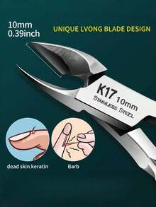 Profesjonalne cążki do skórek ze stali nierdzewnej, trymer do skórek, obcinacz do paznokci - wytrzymałe obcinacze do martwych skórek i wrastających paznokci z ostrymi, spiczastymi końcówkami - do domu, salonu, pedicure, manicure, jednoczęściowa konstrukcja ułatwiająca czyszczenie, wyposażenie salonu, ergonomiczny uchwyt, precyzyjne wykonanie, dla profesjonalistów w salonie, prezenty dla rodziny, przyjaciół, zakochanych, na powrót do szkoły, Halloween, Boże Narodzenie