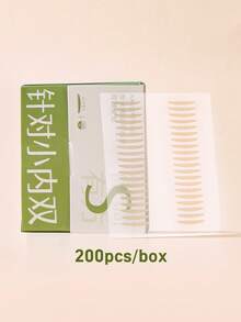 Amortals 400片雙眼皮貼，月牙形，16*2mm，適合小單眼皮（含輔助工具），放大眼睛，隱形方便，自然雙眼皮貼，仿生紋理，貼合肌膚，啞光無縫，輕盈，防水防汗，耐用，提拉下垂眼皮，強效黏著，無殘膠，適合時尚人士、初學者、化妝師，化妝工具 - 無色 - 查看 3