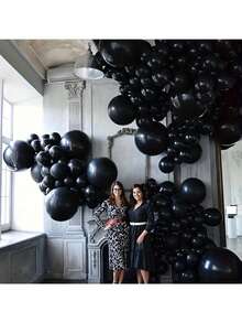 36 英寸巨型黑色乳胶气球 - 超大圆形派对装饰，适合生日、毕业典礼、欢迎派对、万圣节和拍照、主题活动 | 闪亮黑色气球 | 耐用乳胶，生日气球 - 黑色 - 查看 6