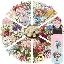 50 件缎面梦幻花朵礼品贴纸 剪贴簿、日记本、笔记本电脑、保险杠、滑板、水瓶、电脑、手机、卡通、安全帽、汽车贴纸和贴花 - 彩色 - 查看 1