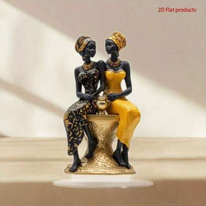2D Acrylic Decorative Statue Depicting African Heroine Woman, Suitable For Living Room, Kitchen, Bedroom, Perfect For Holiday Parties, Festive Tabletop Display, Comes With Stand, Combining Quality And Aesthetics