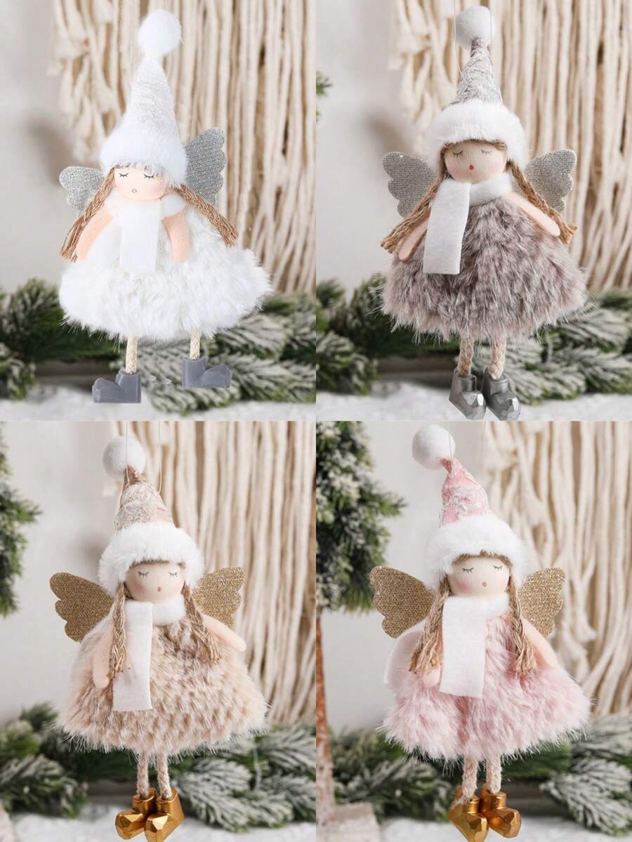 1Pc Knitted Angel Pendant, Christmas Hanging Ornament, Christmas Decorations, Cute Elf Home Decoration Ornament, Christmas Tree Decoration, Holiday Festival Party Supplies, Xmas Decor, Christmas Gift, Christmas Pendent