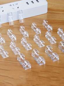 50个户外串灯挂钩，带粘胶条 - 防水、防紫外线、不伤灯、免工具安装，适用于情人节、庭院、花园、阳台装饰 - 透明白 - 查看 5