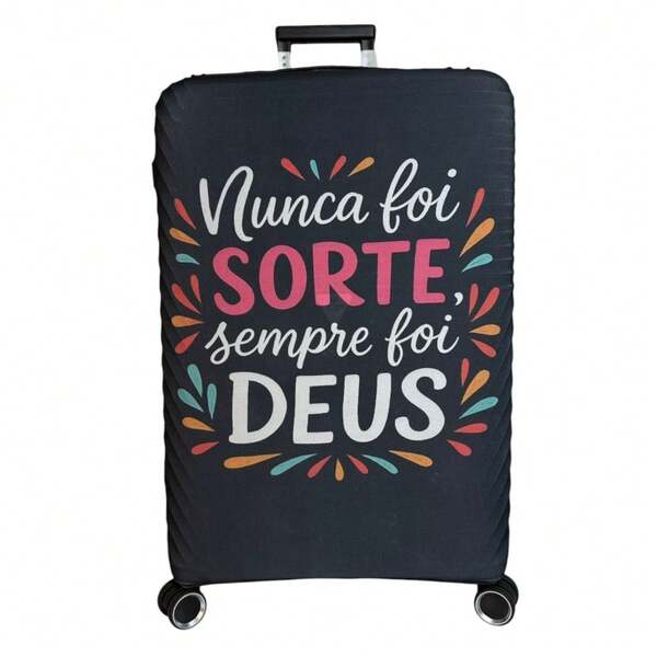 Capa Para Mala De Viagem Em Suplex Resistente Com Estampa Cristã Gospel Cruz Jesus Proteção