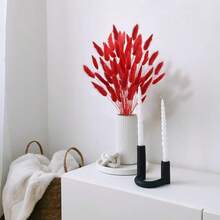 17 Natural Bunny Tails Dried Flowers, 120 Pcs Dried Lagurus Ovatus, Dried Blue Pampas Grass Decor For Farmhouse Flower Arrangements Wedding Home Party Decorations-544931 - Red-50pcs - 查看 8